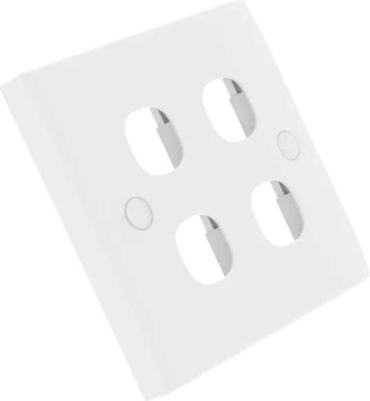 Empty 4-gang UK plate